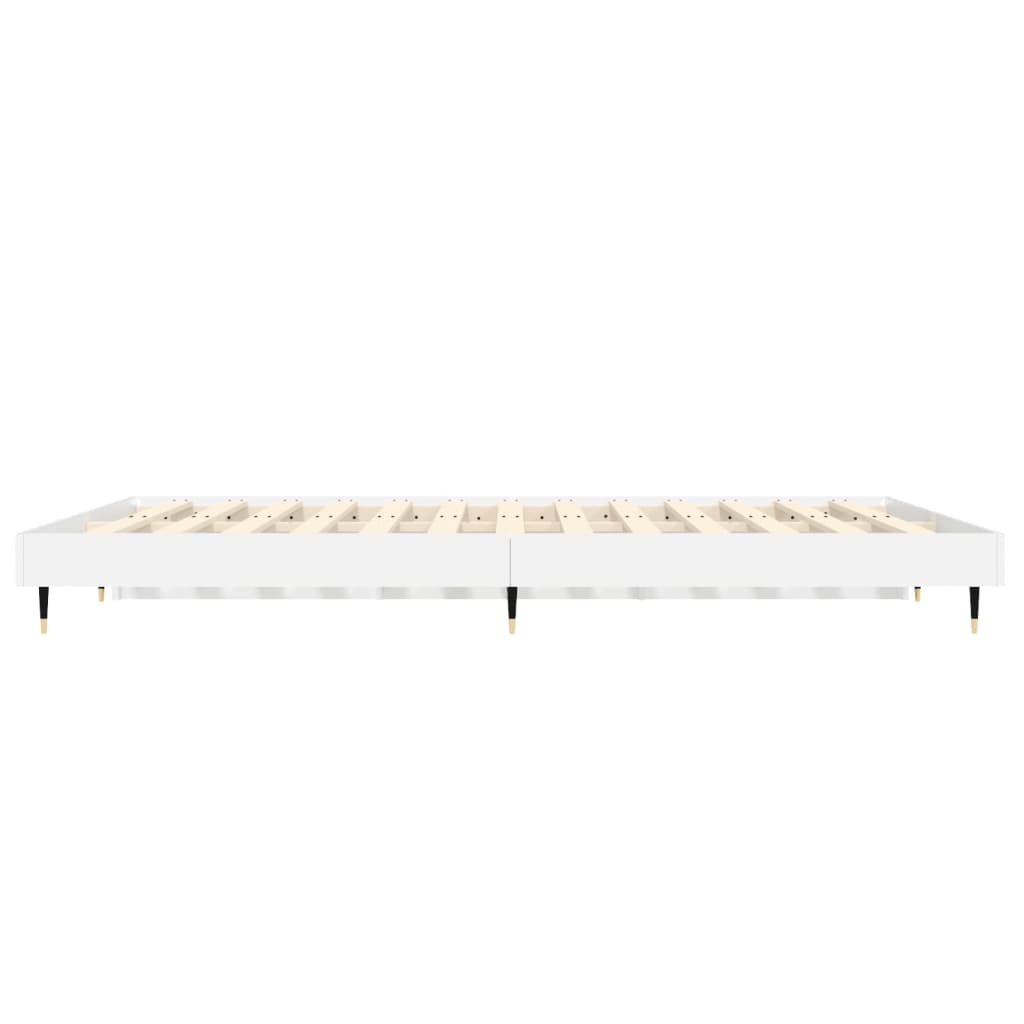 Estrutura de cama 140x190 cm derivados de madeira branco