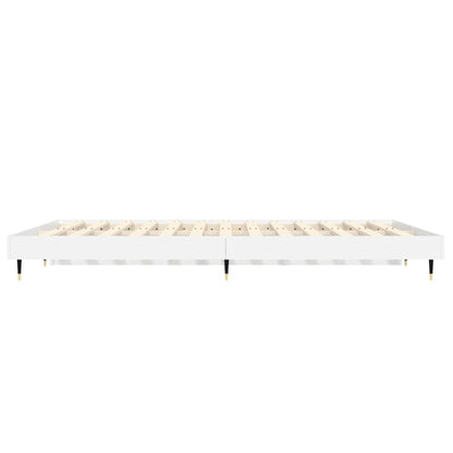 Estrutura de cama 140x190 cm derivados de madeira branco