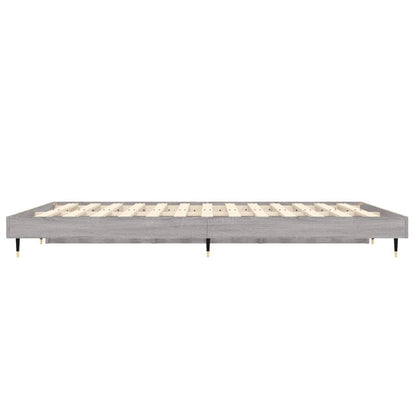 Estrutura cama 140x190 cm derivados de madeira cinzento sonoma