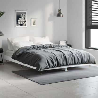 Estrutura de cama 135x190 cm derivados de madeira branco