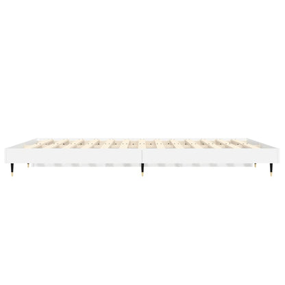 Estrutura de cama 135x190 cm derivados madeira branco brilhante