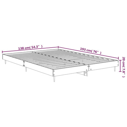 Estrutura de cama 135x190 cm derivados de madeira cinza sonoma