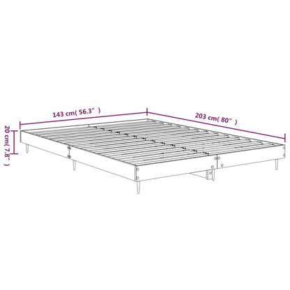 Estrutura de cama 135x190cm derivados madeira carvalho castanho