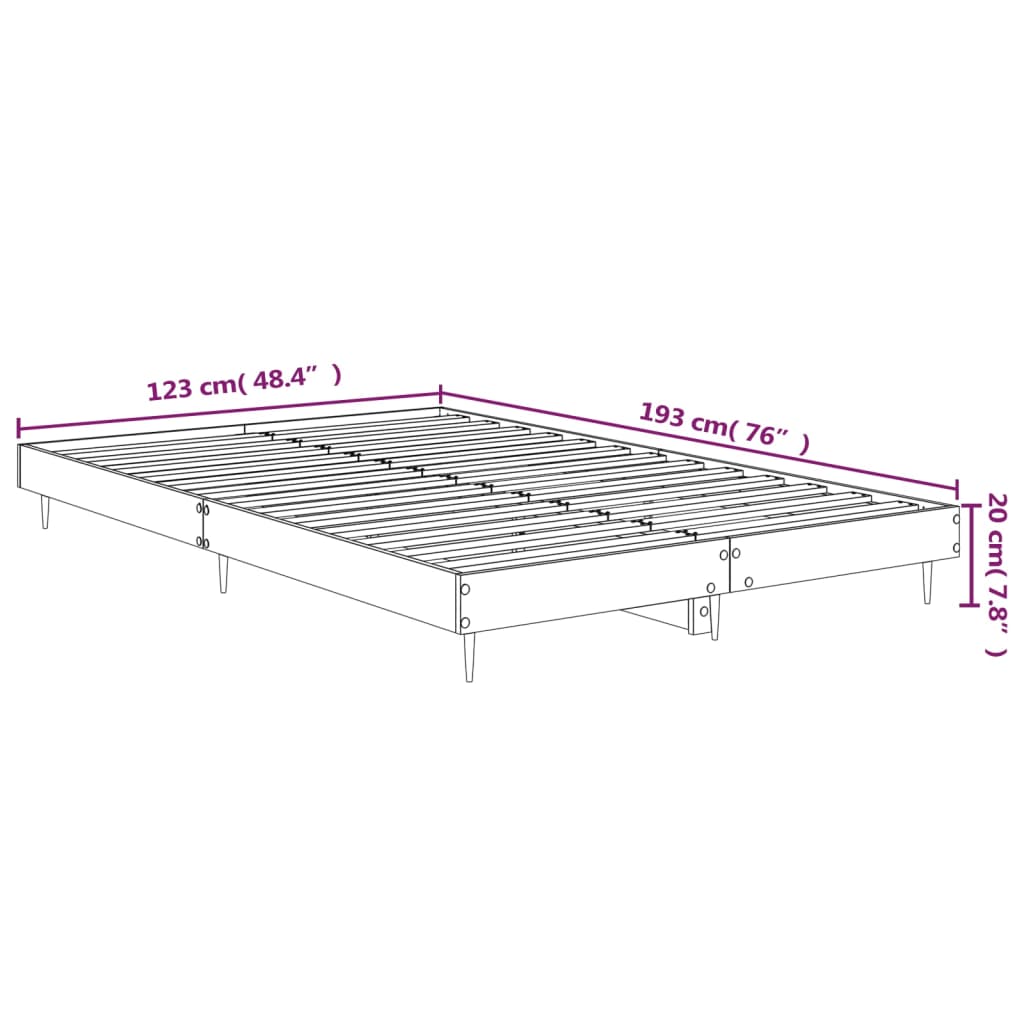 Estrutura de cama 120x190 cm derivados de madeira cinza cimento