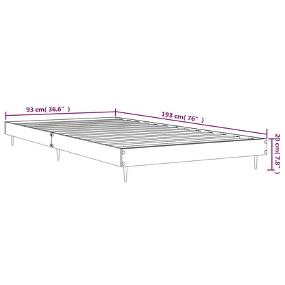 Estrutura cama 90x190 cm derivados de madeira branco brilhante