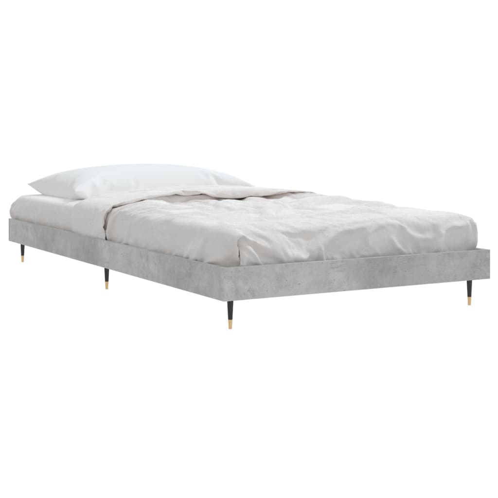 Estrutura de cama 90x190 cm derivados de madeira cinza cimento