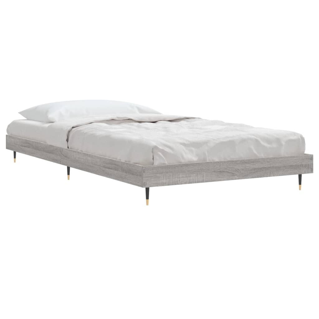 Estrutura cama 90x190 cm derivados de madeira cinzento sonoma