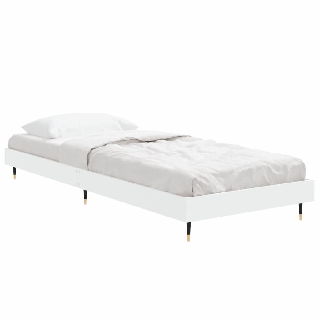 Estrutura de cama 75x190 cm derivados de madeira branco