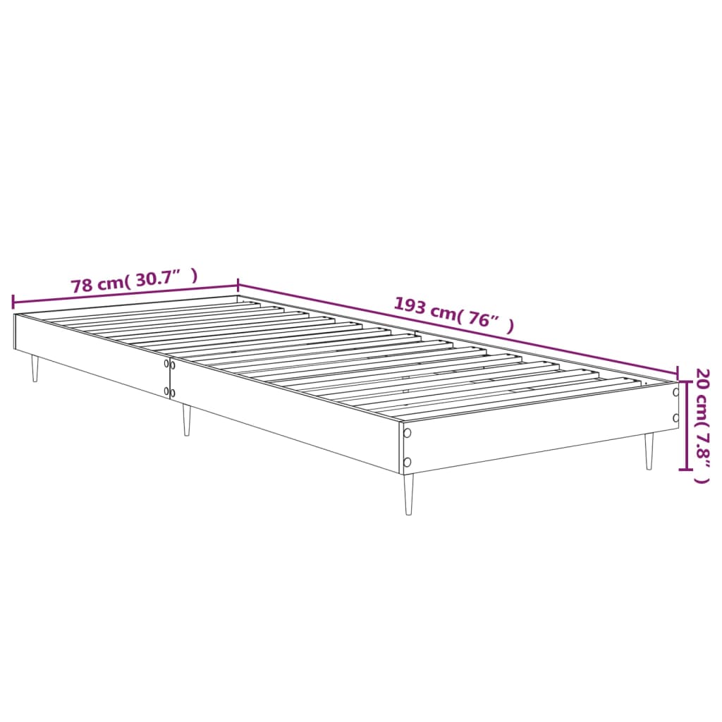 Estrutura de cama 75x190 cm derivados de madeira branco