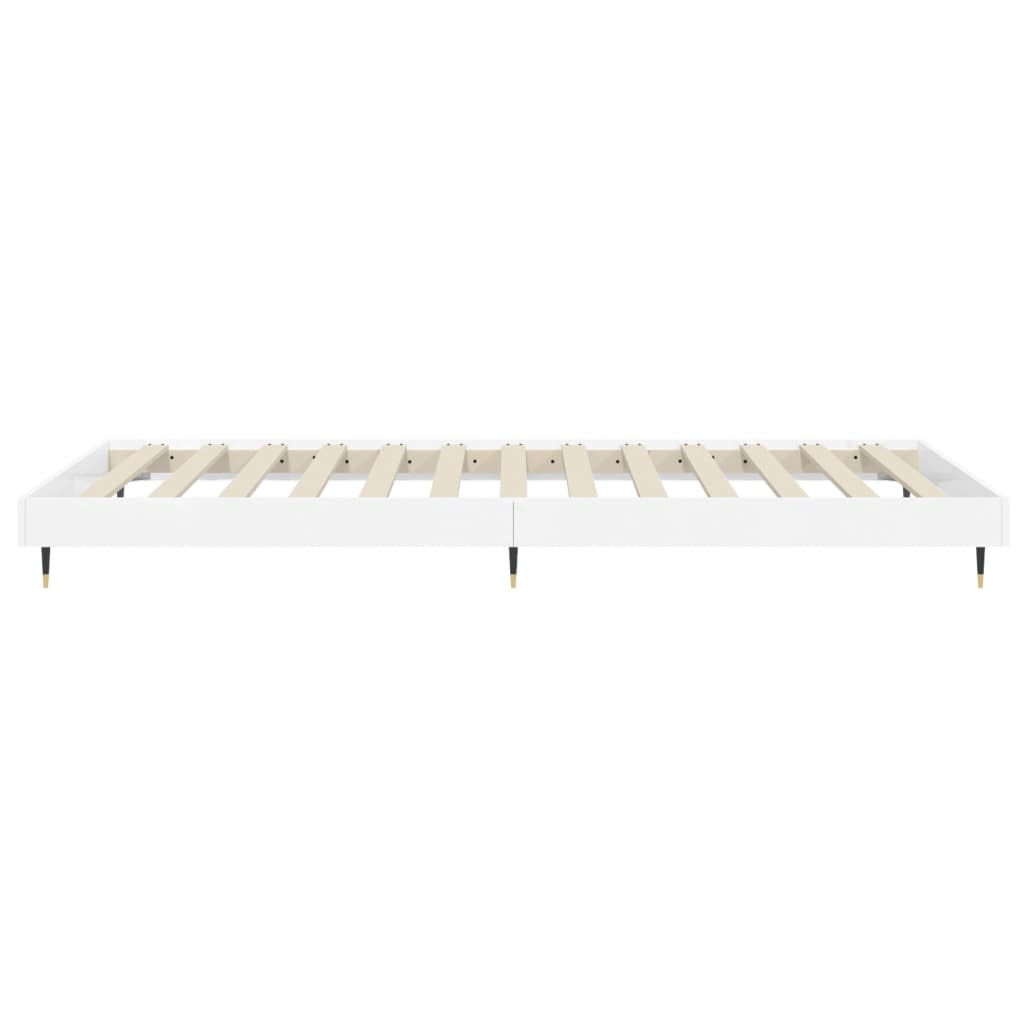 Estrutura cama 75x190 cm derivados de madeira branco brilhante