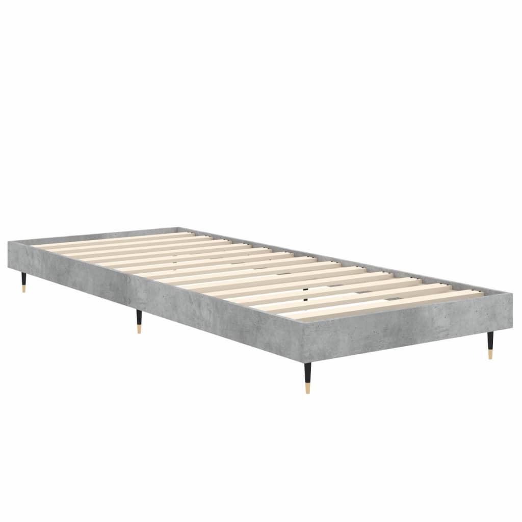 Estrutura de cama 75x190 cm derivados de madeira cinza cimento