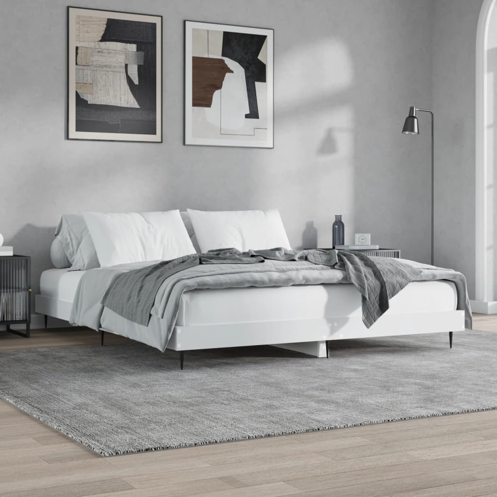 Estrutura de cama 180x200 cm derivados de madeira branco