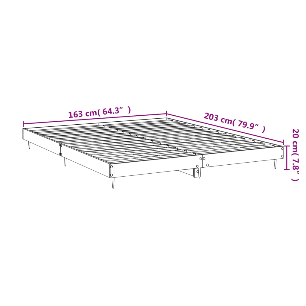 Estrutura de cama 160x200 cm derivados de madeira branco