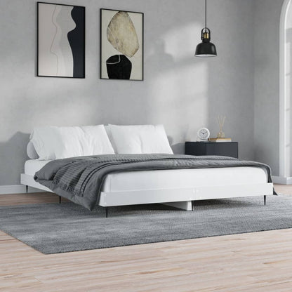 Estrutura de cama 150x200 cm derivados de madeira branco