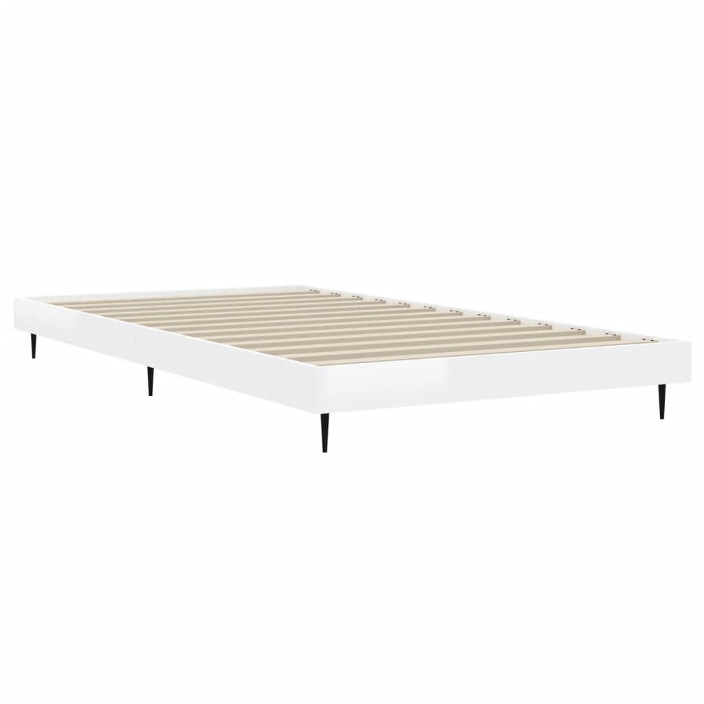 Estrutura cama 100x200 cm derivados de madeira branco brilhante