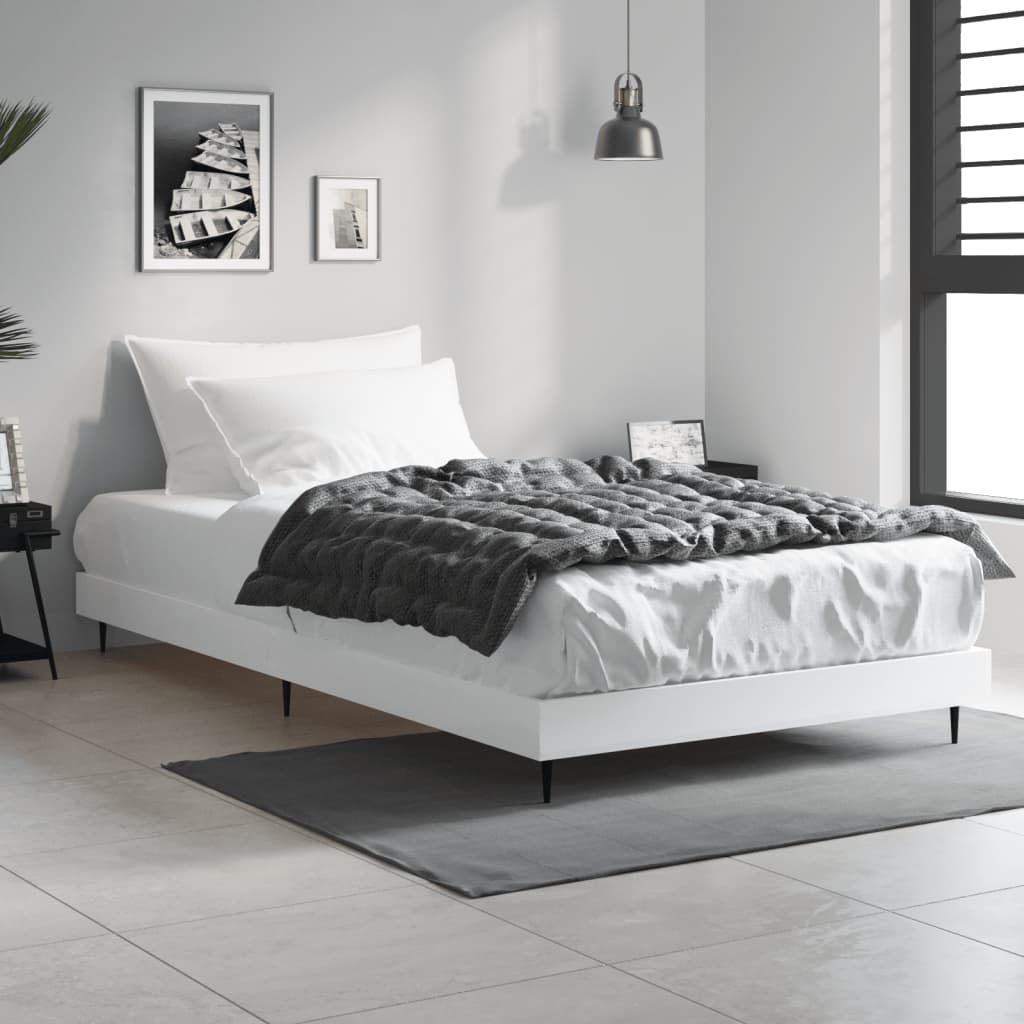 Estrutura de cama 90x200 cm derivados de madeira branco