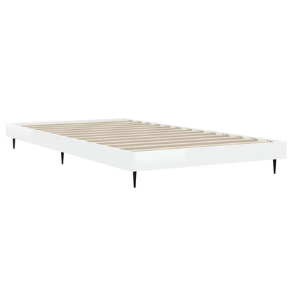 Estrutura cama 90x200 cm derivados de madeira branco brilhante