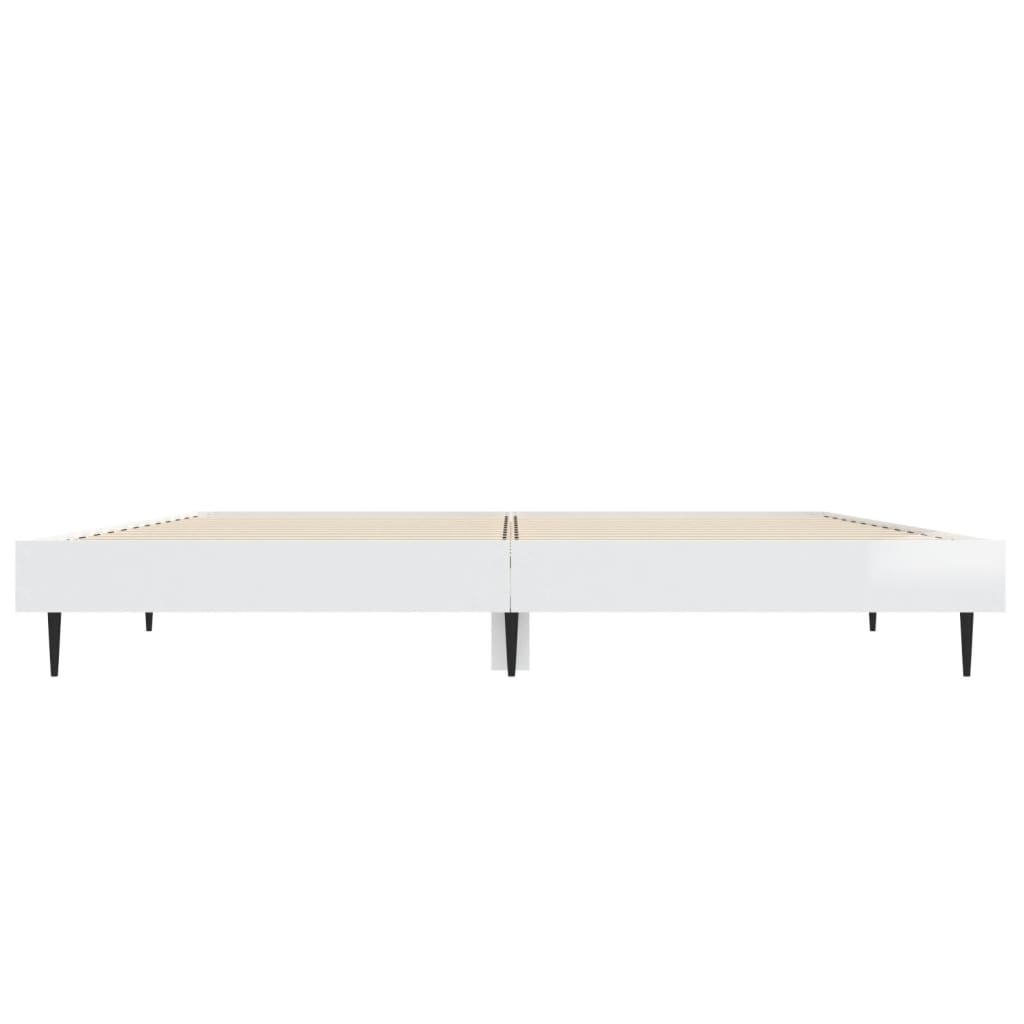 Estrutura cama 140x190 cm derivados de madeira branco brilhante