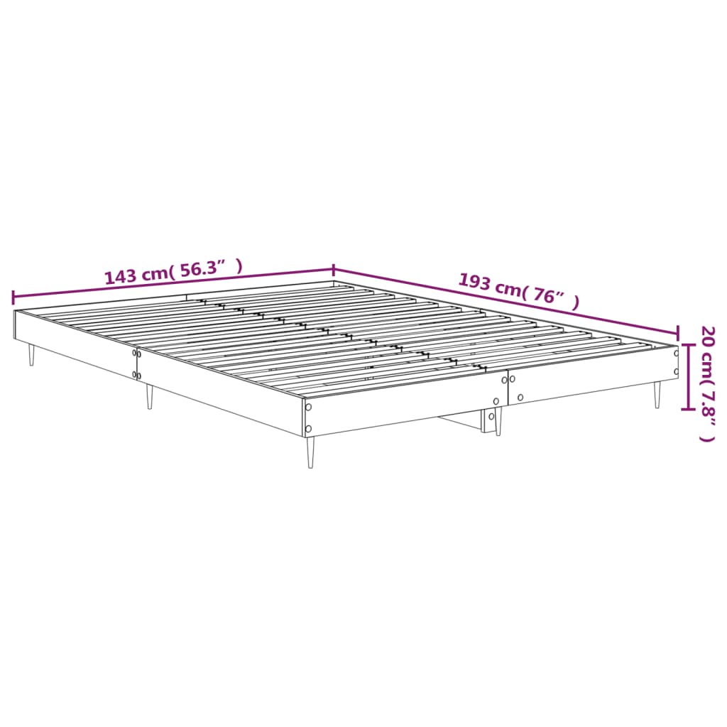 Estrutura de cama 140x190 cm derivados de madeira cinza cimento