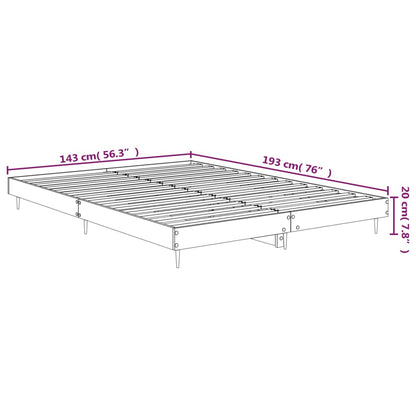 Estrutura de cama 140x190 cm derivados de madeira cinza cimento