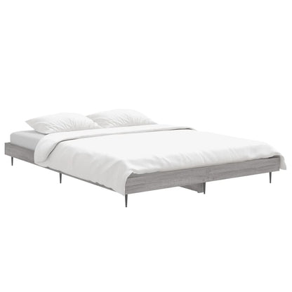 Estrutura de cama 135x190 cm derivados de madeira cinza sonoma