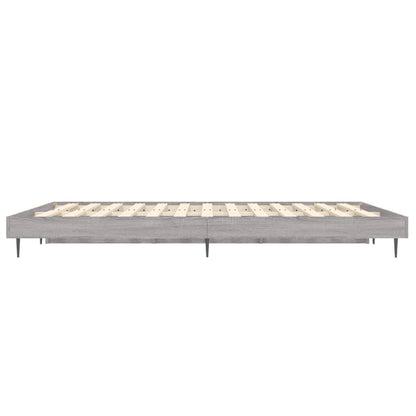 Estrutura de cama 135x190 cm derivados de madeira cinza sonoma