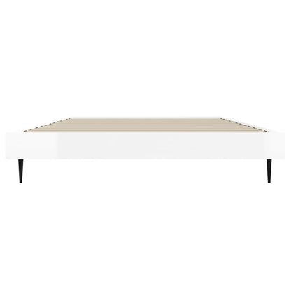 Estrutura cama 90x190 cm derivados de madeira branco brilhante