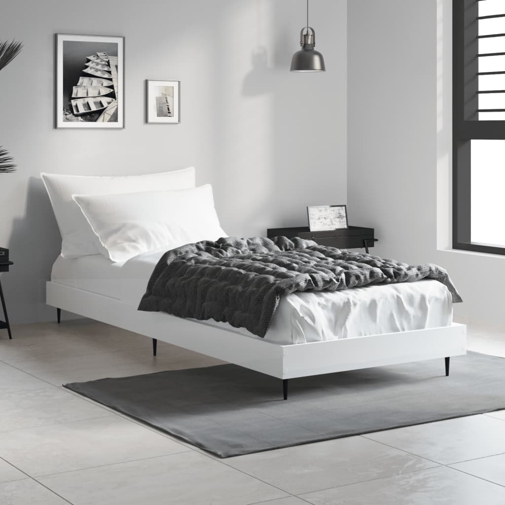 Estrutura de cama 75x190 cm derivados de madeira branco