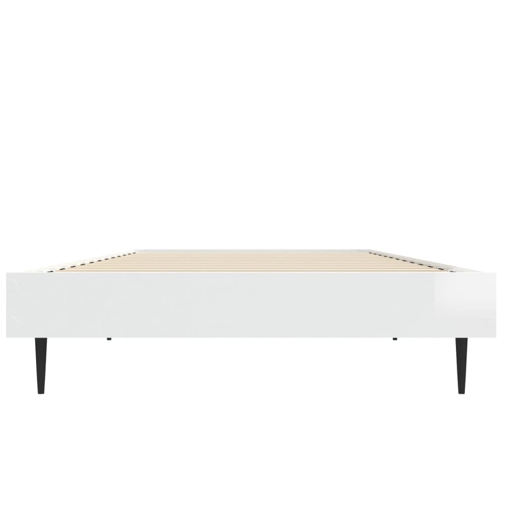 Estrutura cama 75x190 cm derivados de madeira branco brilhante