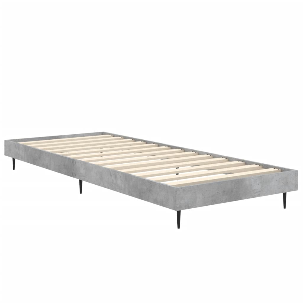 Estrutura de cama 75x190 cm derivados de madeira cinza cimento