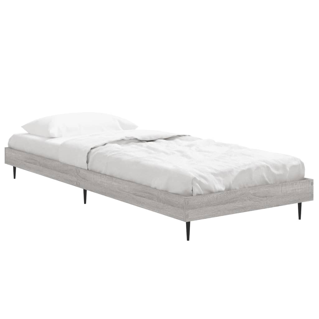 Estrutura cama 75x190 cm derivados de madeira cinzento sonoma