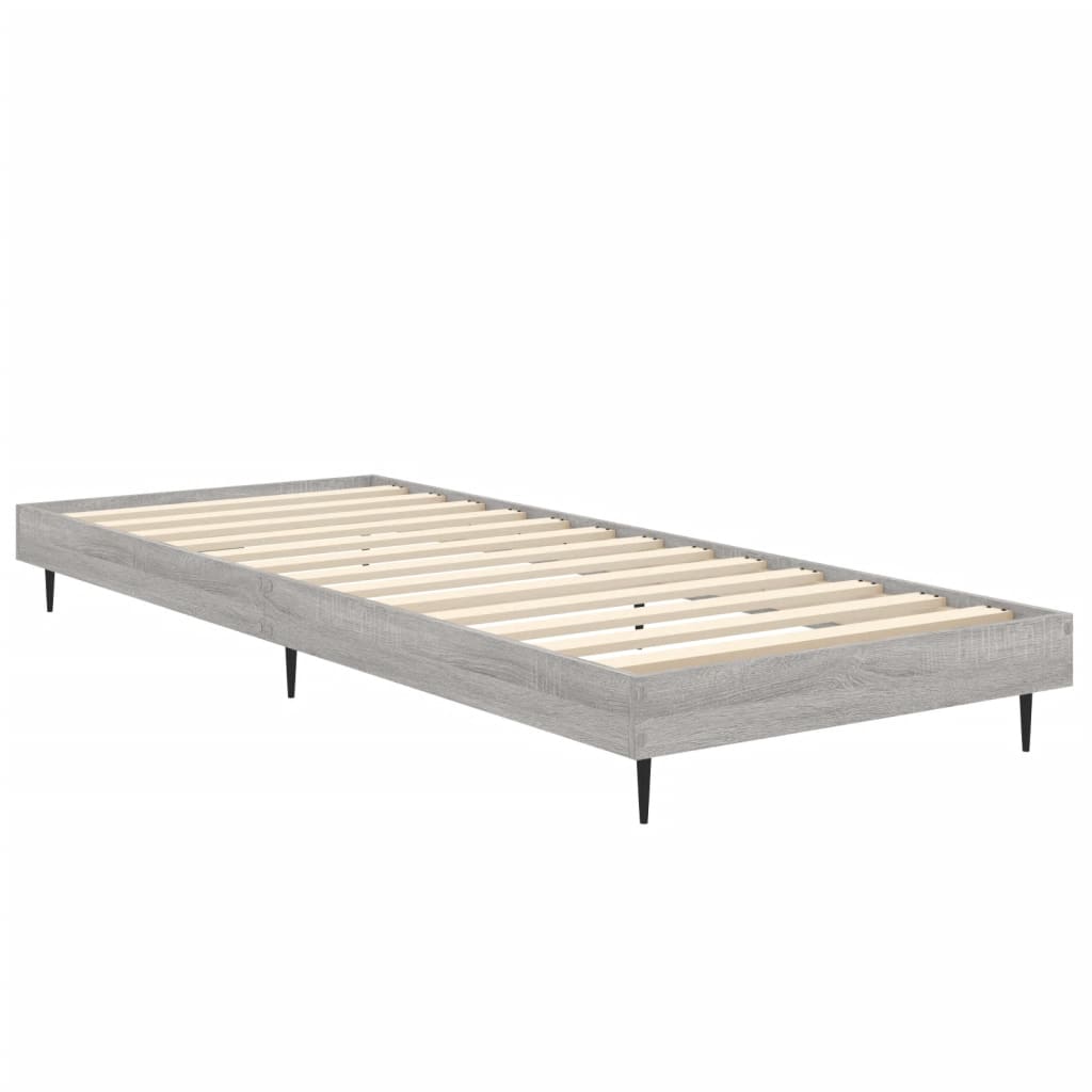 Estrutura cama 75x190 cm derivados de madeira cinzento sonoma