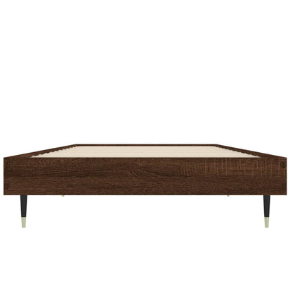 Estrutura de cama 75x190 cm derivados madeira carvalho castanho