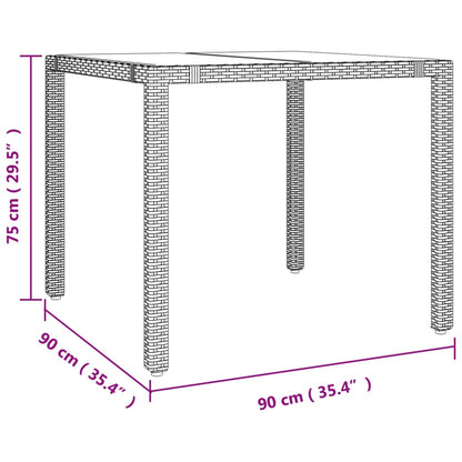 5 pcs conjunto de jantar p/ jardim com almofadões vime PE bege