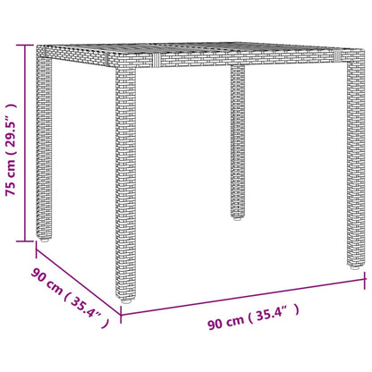 3 pcs conjunto de jantar p/ jardim c/ almofadões vime PE preto