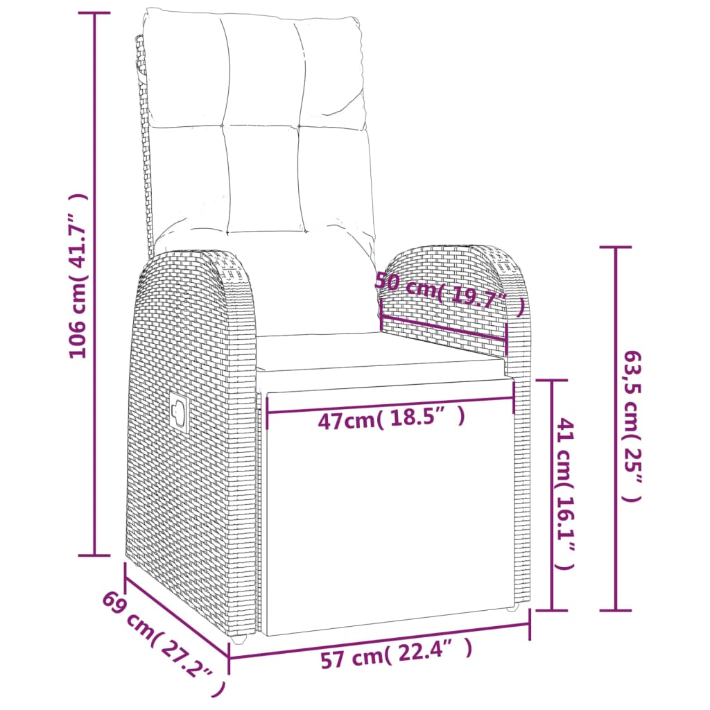 3 pcs conjunto de jantar p/ jardim vime PE/acácia maciça preto