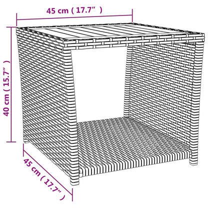 3 pcs conjunto lounge para jardim vime PE/acácia maciça preto