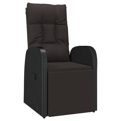 2 pcs conjunto lounge para jardim vime PE/acácia maciça preto