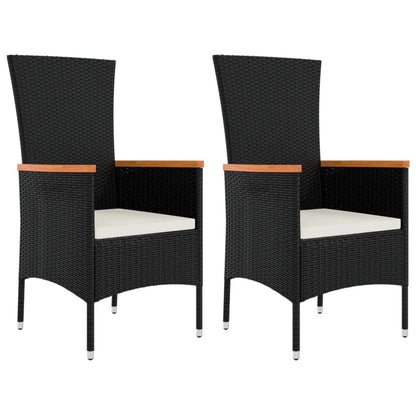 3 pcs conjunto lounge de jardim vime PE e aço preto