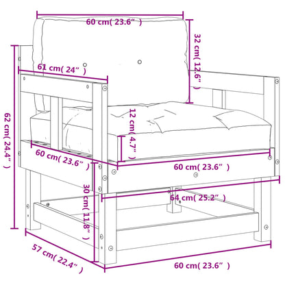 Cadeiras de jardim c/ almofadões 2 pcs pinho maciço cinzento