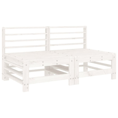 Sofás de centro com almofadões 2 pcs pinho maciço branco