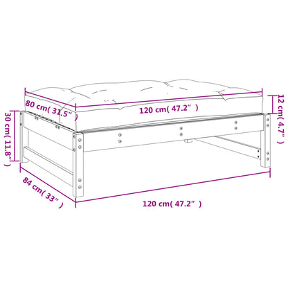 Apoio de pés para jardim 120x80 cm pinho maciço branco