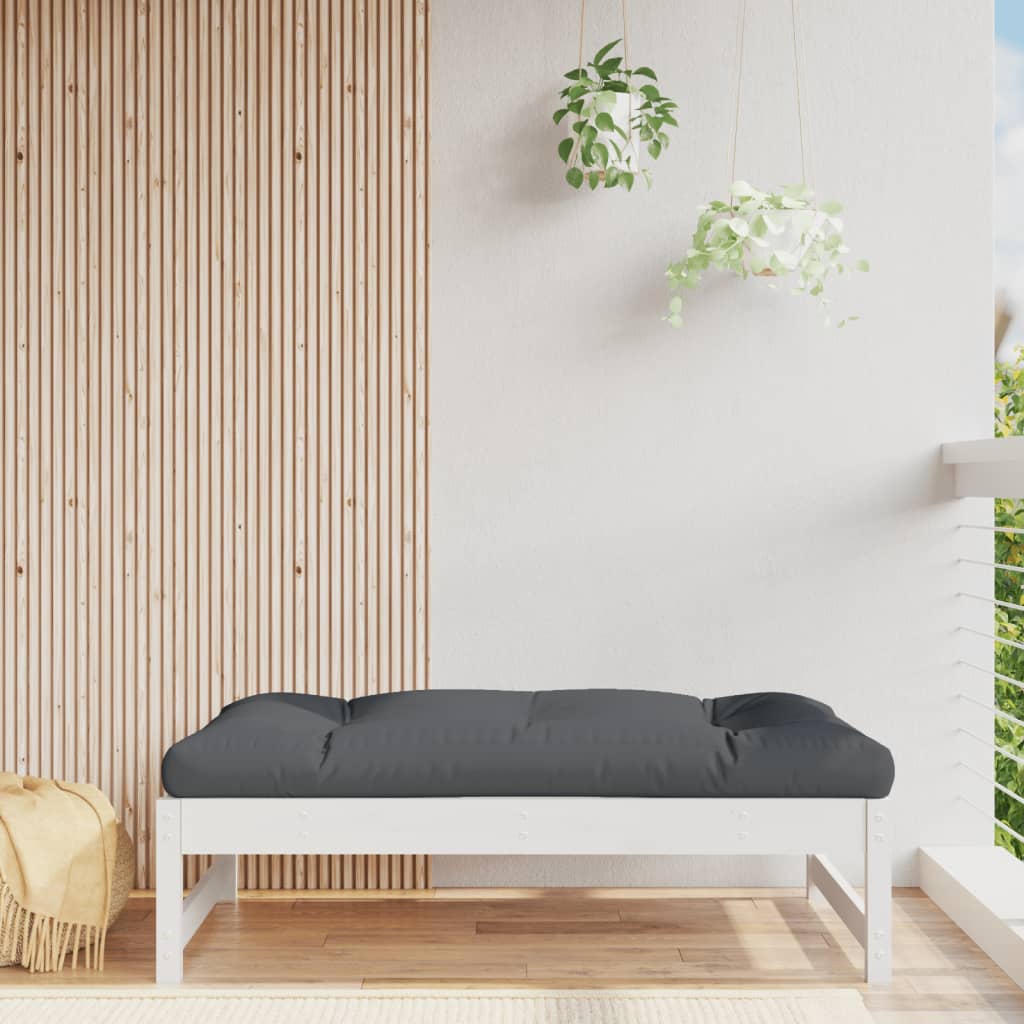 Apoio de pés para jardim 120x80 cm pinho maciço branco