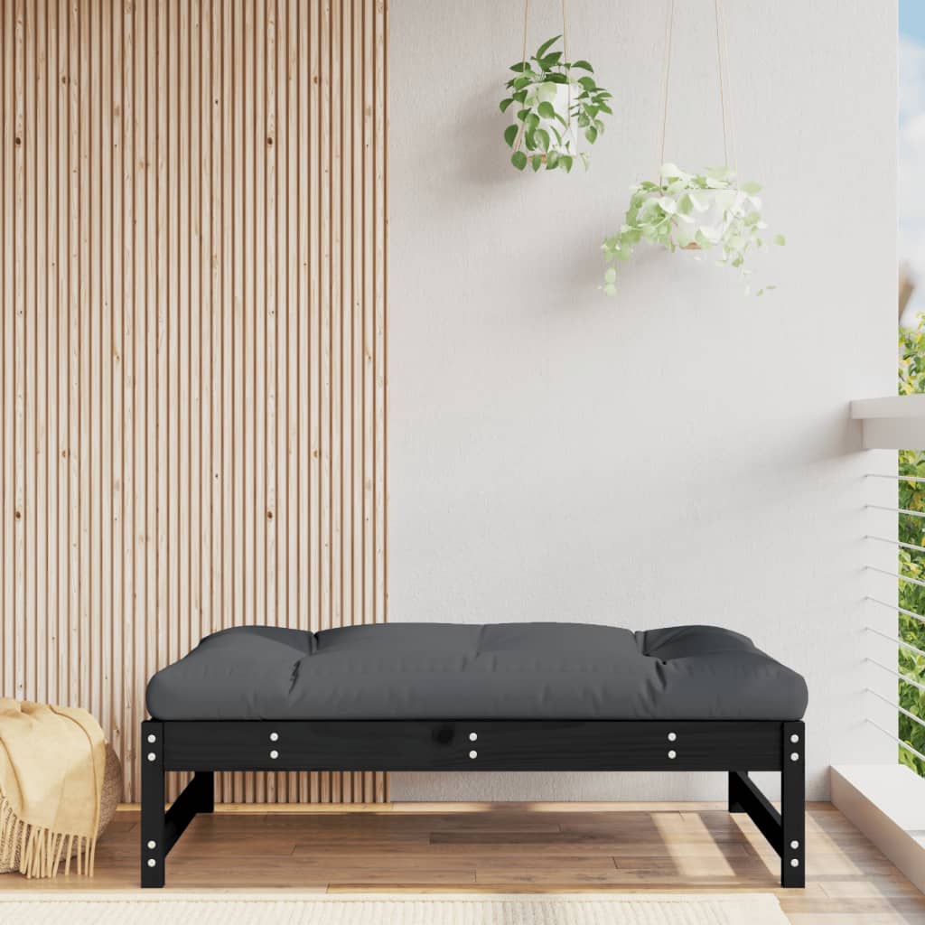 Apoio de pés para jardim 120x80 cm pinho maciço preto