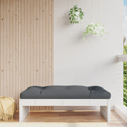 Apoio de pés para jardim 120x80 cm pinho maciço branco