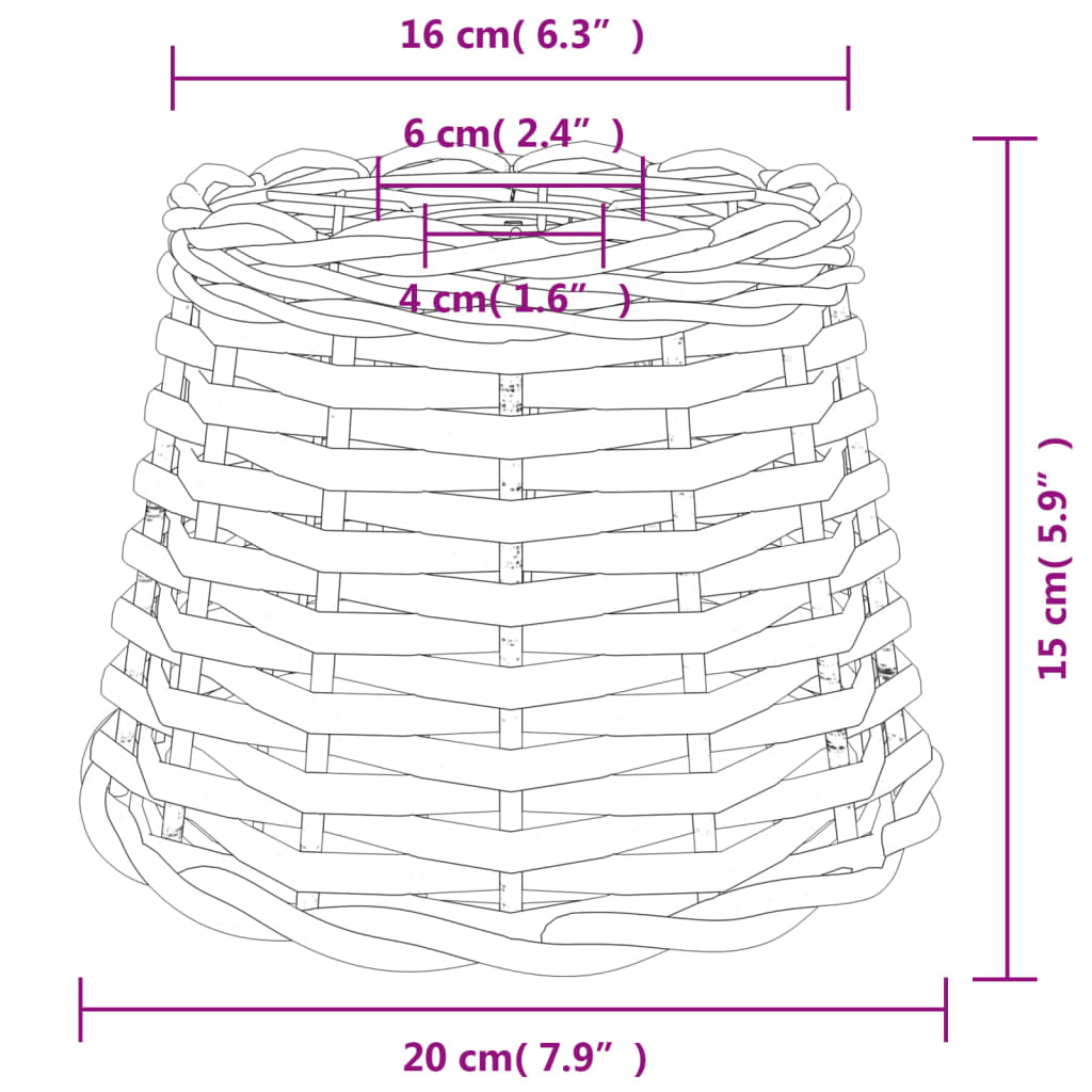 Abajur de teto Ø20x15 cm vime branco