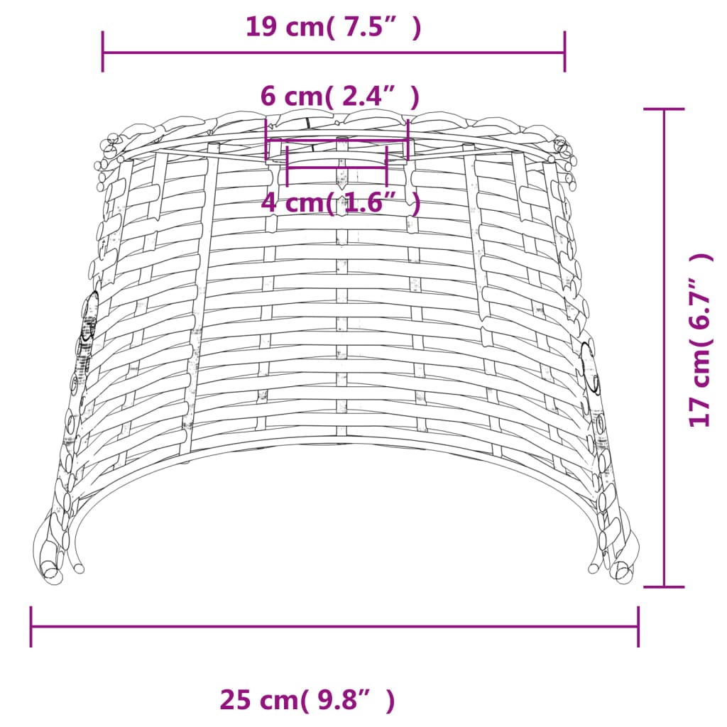 Abajur de teto Ø25x17 cm vime branco