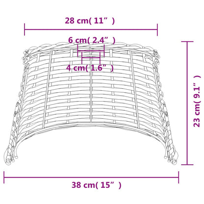 Abajur de teto Ø38x23 cm vime branco