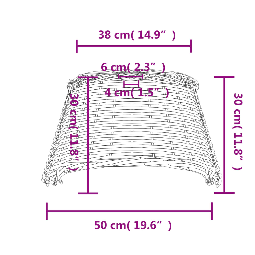 Abajur de teto Ø50x30 cm vime branco