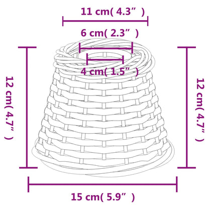 Abajur de teto Ø15x12 cm vime castanho